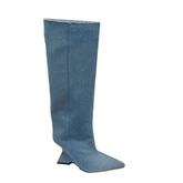 Sculptured Heel Over The Knee Boots