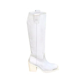 Metal Plated Knee High Boots