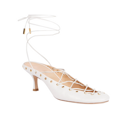 Lace Up Kitten Heel Sandals