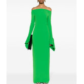 Off-Shoulder Bell Sleeves Evening Dress Gown