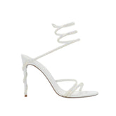 Diamante Ankle Wrap High Heel Sandals - 10cm