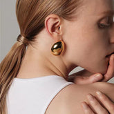 Basic Metal Ear Studs Earrings - Pair