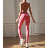 Yoga Pilates Backless Fitted One-Piece Workout Bod