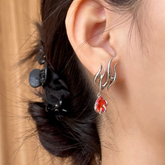 Diamante Flame Earrings - Pair