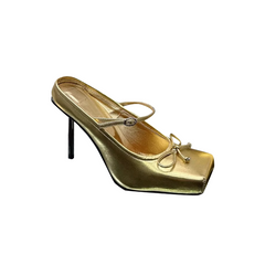 Bow High Heel Mules Pumps - 10cm