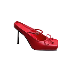 Bow High Heel Mules Pumps - 10cm