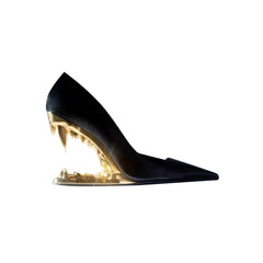 Sculptured Wedged Heel Pumps