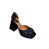 Flower Block Heel Sandals