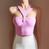 Yoga Pilates Halter Fitted Sports Bra