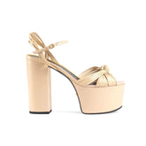 Knotted Ankle Strap Platform Sandals