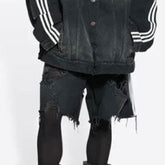 Striped Denim Shorts