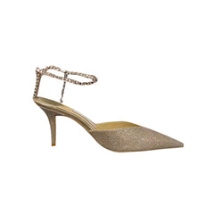 Ankle Diamante Glitter Mid Heel Sandals - 6cm