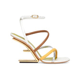 Ankle Strap Sculptured Heel Sandals