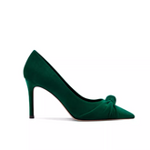 Fold Detailed Mid Heel Pumps - 8cm
