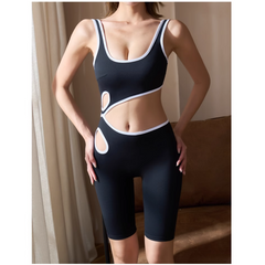 Yoga Pilates Cut Out Fitted Bodysuit Activewear