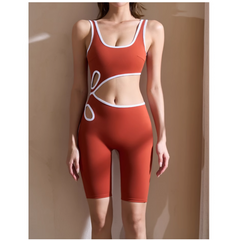 Yoga Pilates Cut Out Fitted Bodysuit Activewear