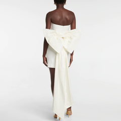 Bow Off-Shoulder Evening Dress Gown