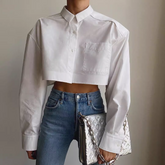 Cropped Long Sleeves Shirt