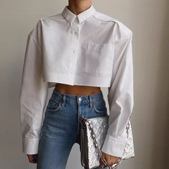 Cropped Long Sleeves Shirt
