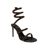 Diamante Ankle Wrap High Heel Sandals