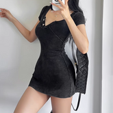 V Neck Mini Dress