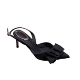 Diamante Bow Mid Heel Sandals