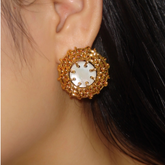 Gem Braided Earrings - Pair