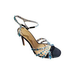 Diamante PVC High Heel Naked Sandals
