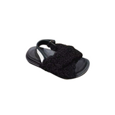 Cross Fur Flat Sandals
