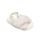 Cross Fur Flat Sandals
