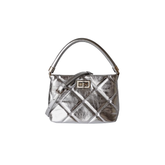 Metal Lock Quilted Cross Body Bag
