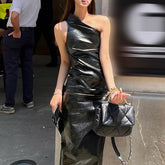 Sleeveless Leather Midi Dress