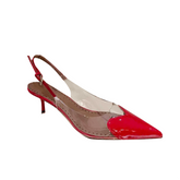 PVC Mid Heel Sandals