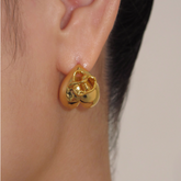 Heart Cut Out Earrings - Pair