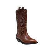 Embroidery Western Cowboy Ankle Boots