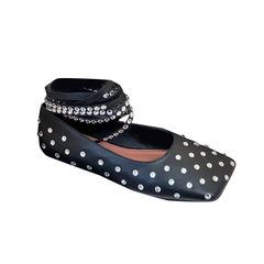 Diamante Lace Up Ballet Shoes