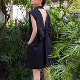 Bow Embellished Blazer Dress