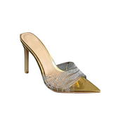 Diamante PVC Mules Sandals