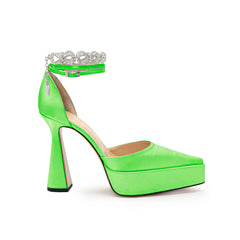 Diamante Ankle Strap High Heel Platform Sandals