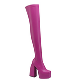 Block Heel Platform Over The Knee Boots