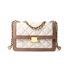 Metal Lock Quilted Cross Body Bag