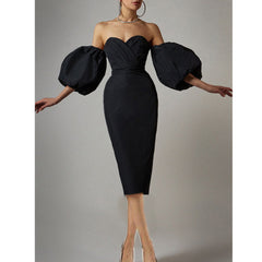 Puff Sleeves Off-Shoulder Maxi Dress