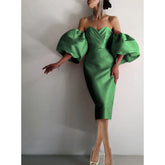 Puff Sleeves Off-Shoulder Maxi Dress