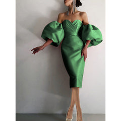 Puff Sleeves Off-Shoulder Maxi Dress