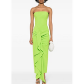 Ruffled Tube Evening Dress Gown