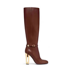 Cut Out Heel Knee High Boots