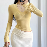 V Neck Knitwear Sweater