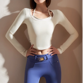 Yoga Pilates Bi-Color Fitted Fitness Top