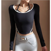Yoga Pilates Bi-Color Fitted Fitness Top