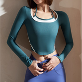Yoga Pilates Bi-Color Fitted Fitness Top